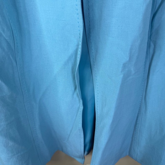 NWT Coldwater Creek Womens Blazer XL Silk Linen Blend Light Blue Open Office - Picture 4 of 6